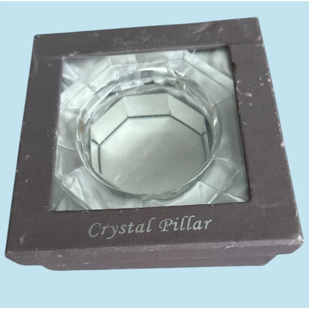 Rosenthal Crystal Pillar Candle Holder Octagon Glass NEW Open Box